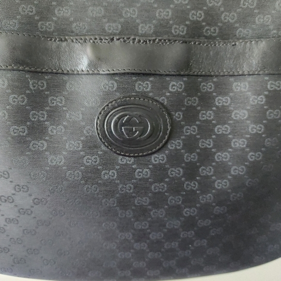 Vintage Gucci black curved crescent shaped  shoulder crossbody bag. - Picture 6 of 11